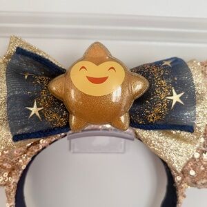 Gold and Blue Star Bow Headband